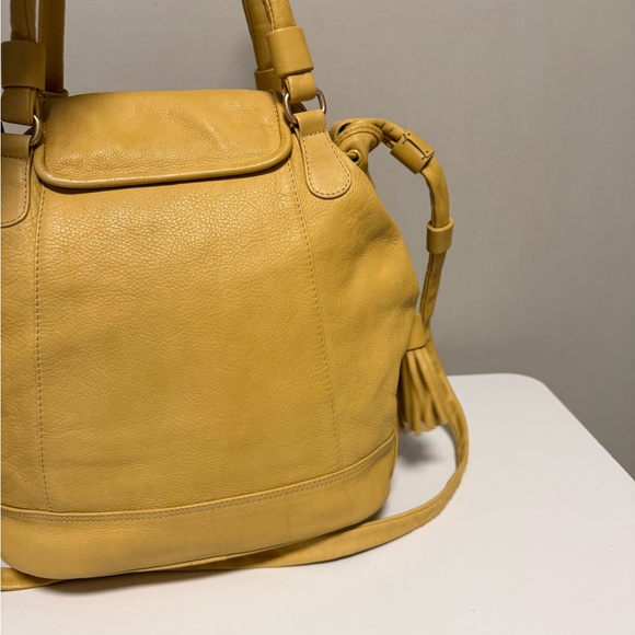 SEE BY CHLOE 2WAY Shoulder Bag Leather Tassel Yellow Authentic - Picture 8 of 14
